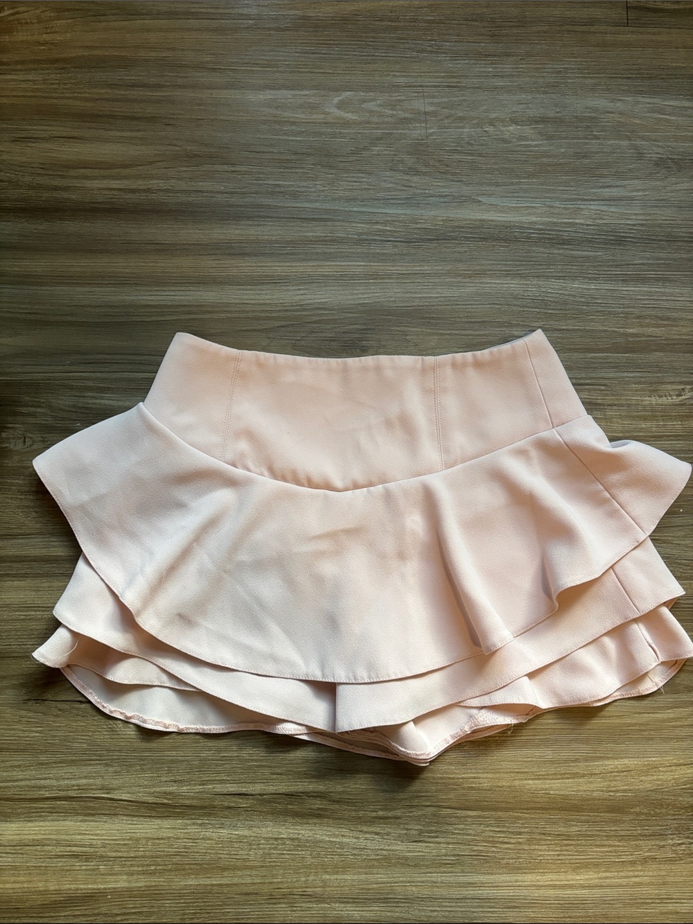 Zara Blush Layered Ruffle Mini Skort